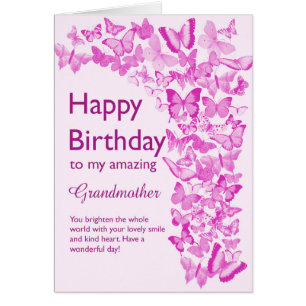 Grandmother Birthday Butterflies Cards