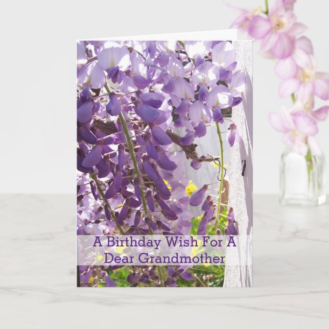 Grandmother Birthday Card Floral Photography (Orchid)