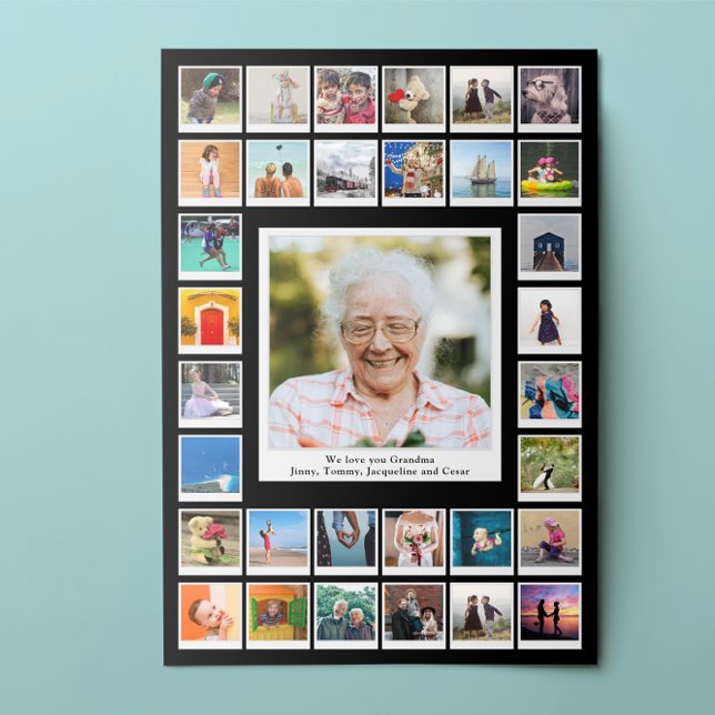 Grandmother Birthday Family Photo Poster (Poster on wall)