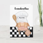 Grandmother Birthday Whimsical Gnome Baker Baking Card<br><div class="desc">As your grandmother celebrates her birthday, this card serves as a delightful expression of love and appreciation for the culinary magic she brings to the family. The charming gnome and the whimsical kitchen scene create a perfect backdrop for conveying warm birthday wishes to a grandmother who adds a sprinkle of...</div>