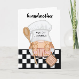 Grandmother Birthday Whimsical Gnome Chef Cooking Card