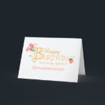 Grandmother Birthday with Clematis Flowers Card<br><div class="desc">An elegant, minimalist birthday card for your Grandmother with gold-effect lettering and pinkish-red Clematis flowers and their long, rambling stems and leaves. The front cover greeting is, 'Happy Birthday to a very special Grandmother' in gold-effect lettering with an outsize letter 'B' entwined with a cluster of Clematis flowers and its...</div>