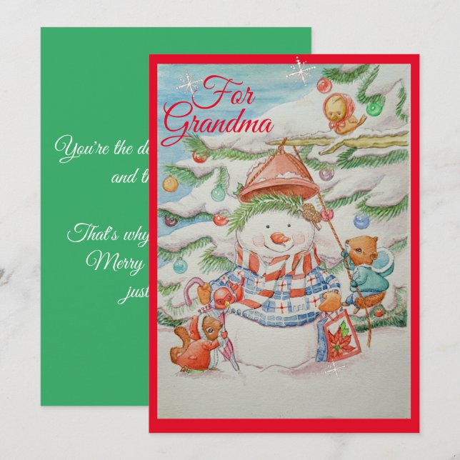 Grandmother Christmas Greetings Card  (Front/Back)