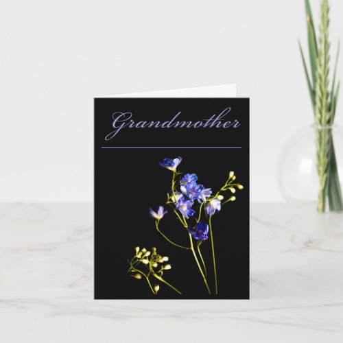 Grandmother Delicate Blue Flowers Note Card