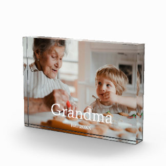 Grandmother Established Modern Photo Gift Block