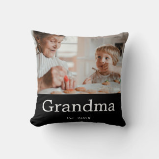 Grandmother Established Modern Photo Gift Throw Pillow