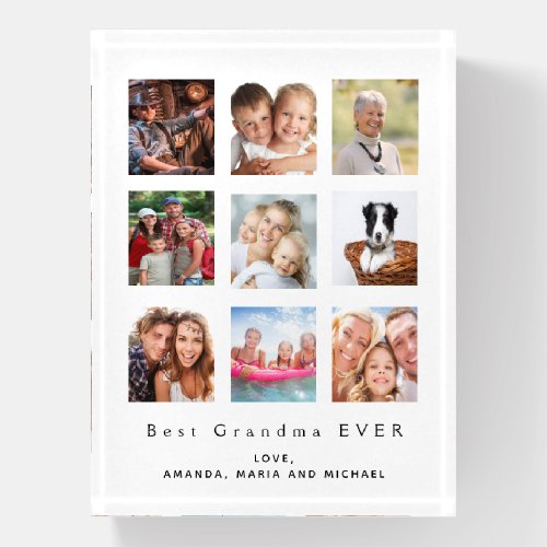 Grandmother family photo collage paperweight