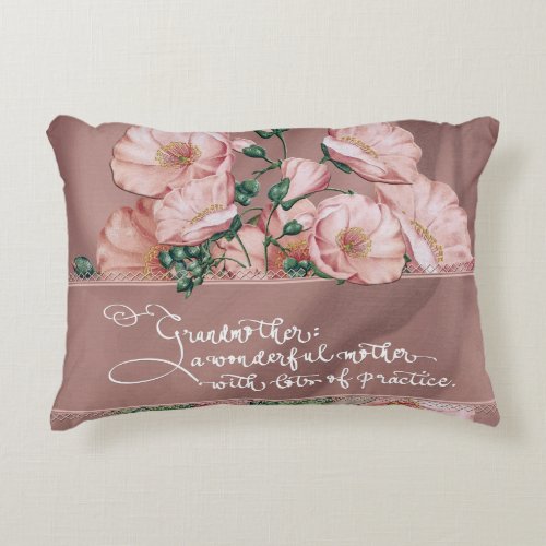 Grandmother Floral H Accent Decorative Cushion
