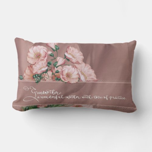 Grandmother Floral HL Lumbar Cushion with Quote