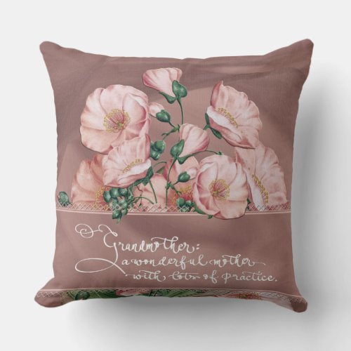 Grandmother Floral V Throw Cushion 51x51cm