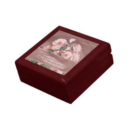 Grandmother Floral V Wooden Jewelry Keepsake Box