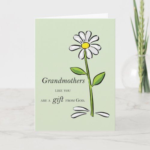 Grandmother Gift from God Daisy Religious Card