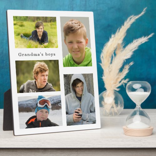 Grandmother grandchildren photo  boys plaque