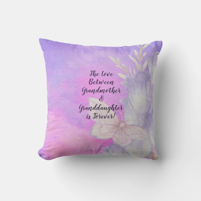 Grandmother Granddaughter Love Is Forever Can Edit Throw Pillow (Front)