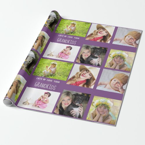 Grandmother Grandfather PHOTO Collage Gift Wrapping Paper