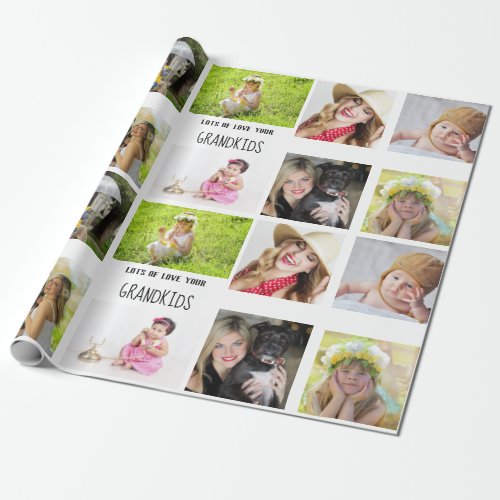 Grandmother Grandfather PHOTO Collage Gift Wrapping Paper