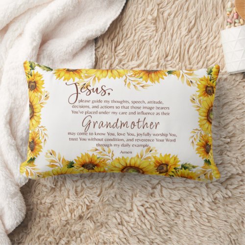 Grandmother Grandma Christian Prayer Customizable Lumbar Pillow