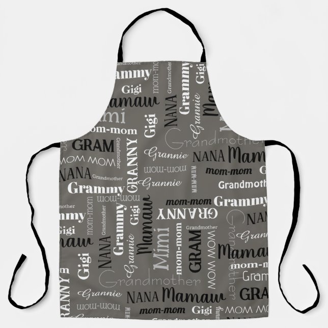 Grandmother Granny Apron Customize her Nickname (Front)