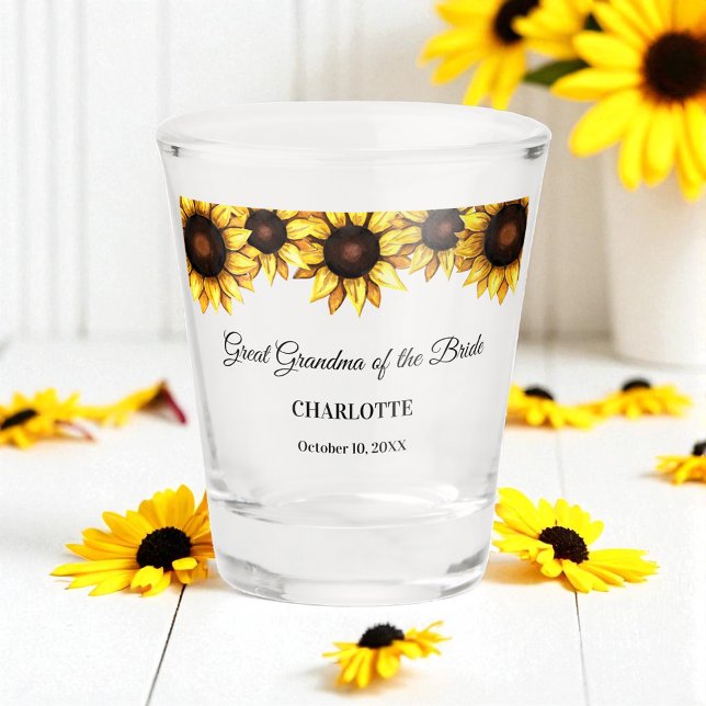 Grandmother Great Grandma Sunflower  Shot Glass (Creator Uploaded)