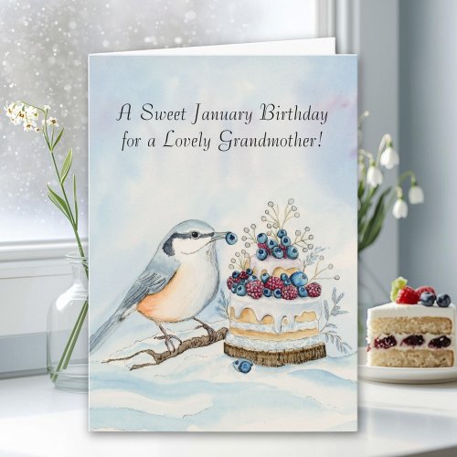 Grandmother Happy January Birthday Nuthatch 