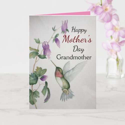 Grandmother Happy Mothers Day Hummingbird Card