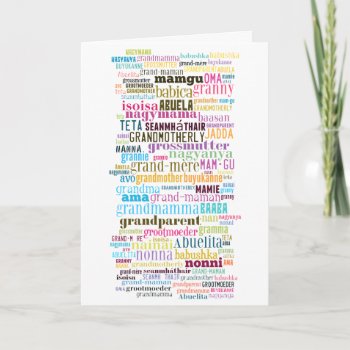 Grandmother In Many Languages Mothers Day Card by KitzmanDesignStudio at Zazzle