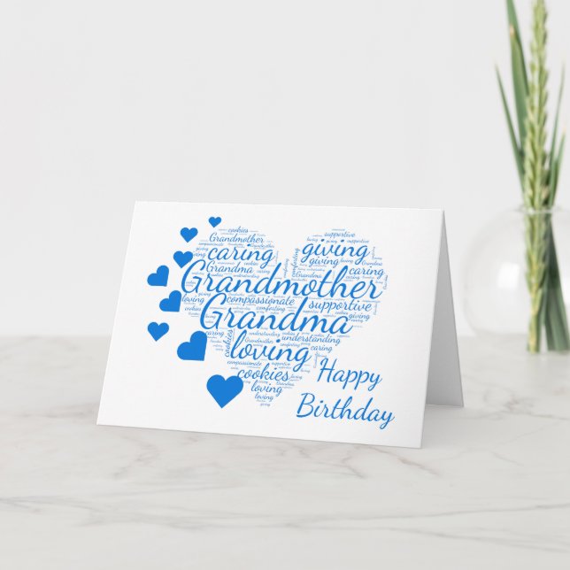 Grandmother Inspirational Birthday Heart Card (Front)