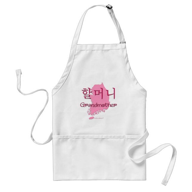 Grandmother (Korean) map Adult Apron (Front)