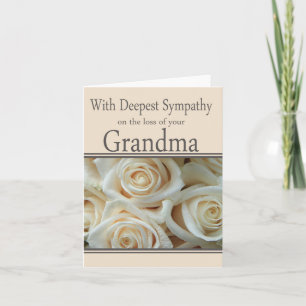 Grandmother loss Rose sympathy Card