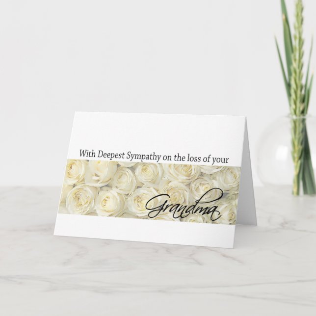 Grandmother loss Rose sympathy Card (Front)