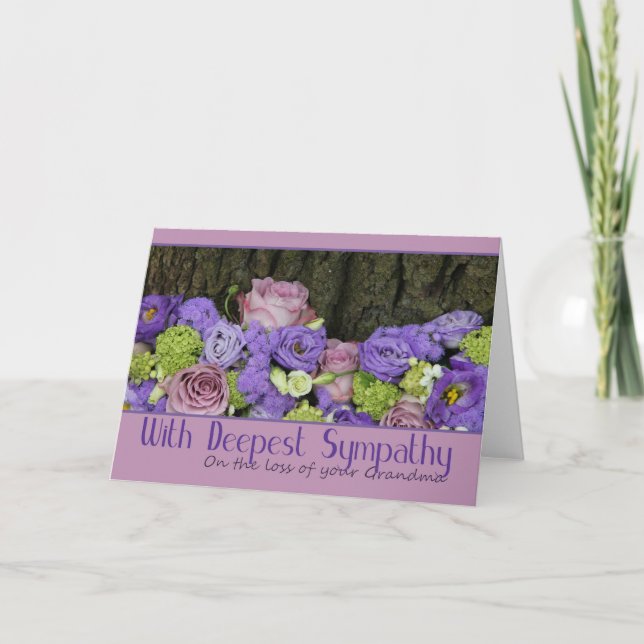 Grandmother loss Rose sympathy Card (Front)
