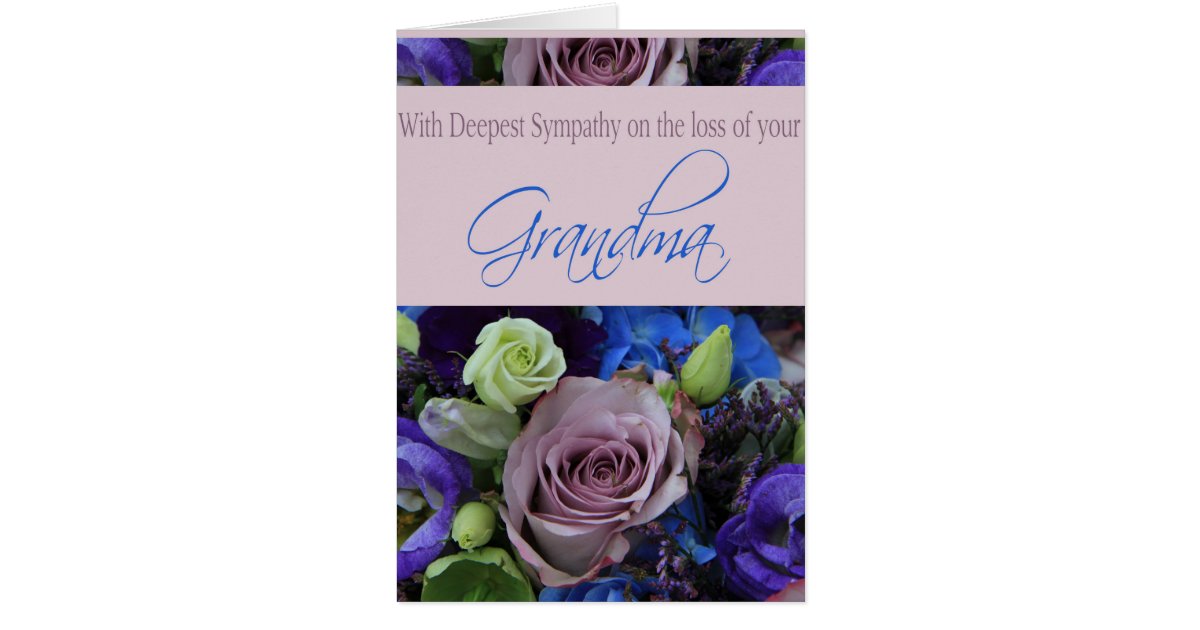 Grandmother loss Rose sympathy Card | Zazzle