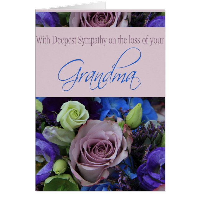 Grandmother loss Rose sympathy Card (Front)
