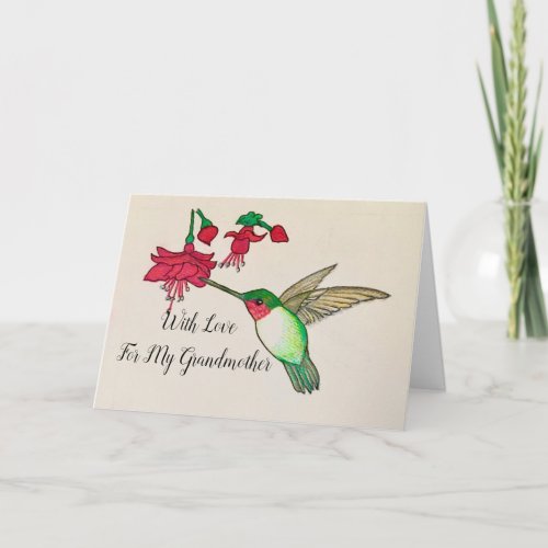 Grandmother Lovely Hummingbird Card Mothers Day