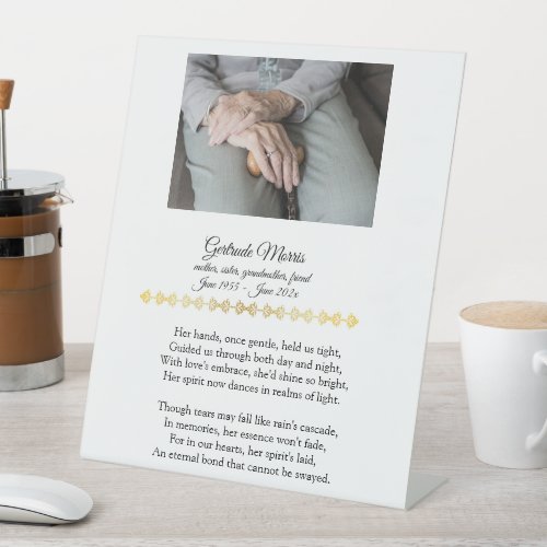 Grandmother Memorial Poem with Photo Tabletop Sign