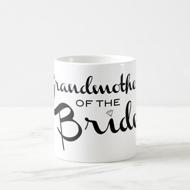 Grandmother of Bride Black on White Coffee Mug (Center)