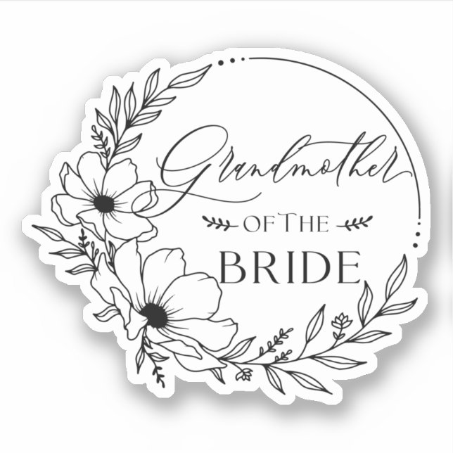 grandmother of bride sticker (Front)