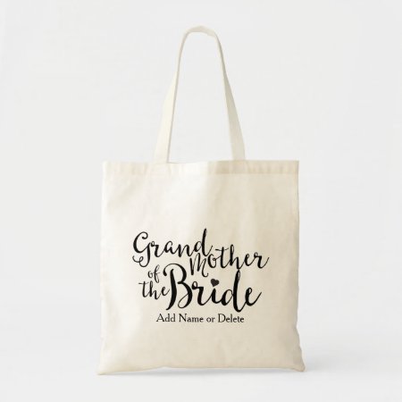 Grandmother Of Bride Tote Budget Canvas Tote Bag