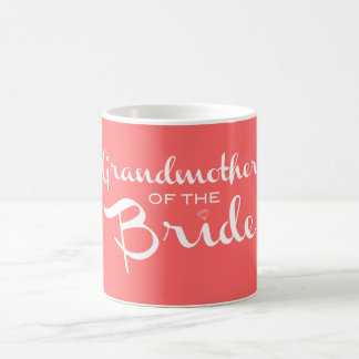 Grandmother of Bride White on Peach Coffee Mug