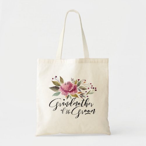 Grandmother of Groom Floral Budget Tote Bag