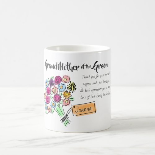 GrandMother of Groom Personalized ThankYou Message Coffee Mug