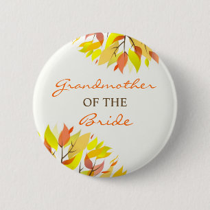 Grandmother of the Bride Autumn Wedding Button