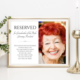 Grandmother of the Bride Photo Memorial Wedding Poster