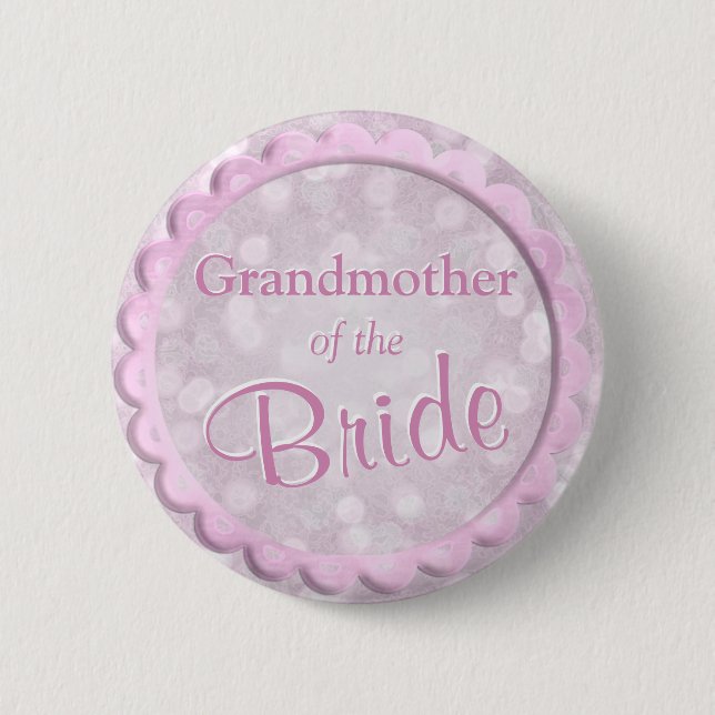 Grandmother of the Bride Pink Confetti Pinback Button (Front)