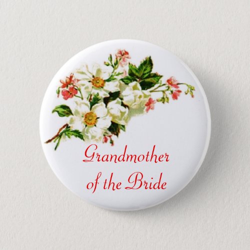 Grandmother of the Bride Spray of Flowers Floral Button