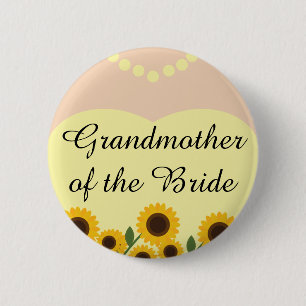 Grandmother of the Bride Sunflowers Wedding Pin