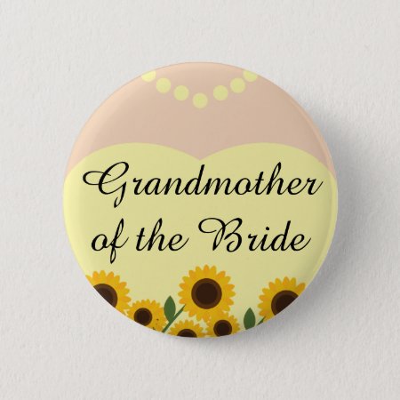 Grandmother Of The Bride Sunflowers Wedding Pin