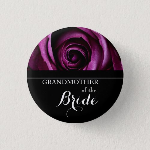 Grandmother of The Bride Wedding Red Roses Button