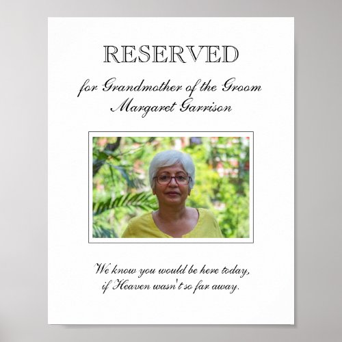 Grandmother of the Groom Photo Memorial Wedding Poster