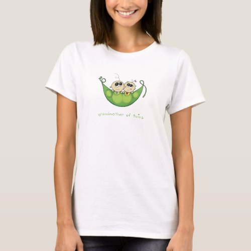 Grandmother of Twins _ Two Peas in a Pod_ Boy Girl T_Shirt
